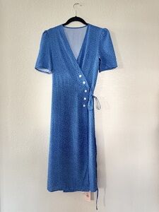 Jardin Vue Dress Size M Polkadot Wrap Novelty Milkmaid